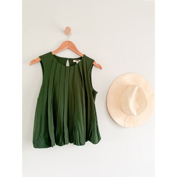 Madewell | NWT | Sleeveless Crewneck Bubble Top Summit Green | Sz XS - Picture 2 of 8